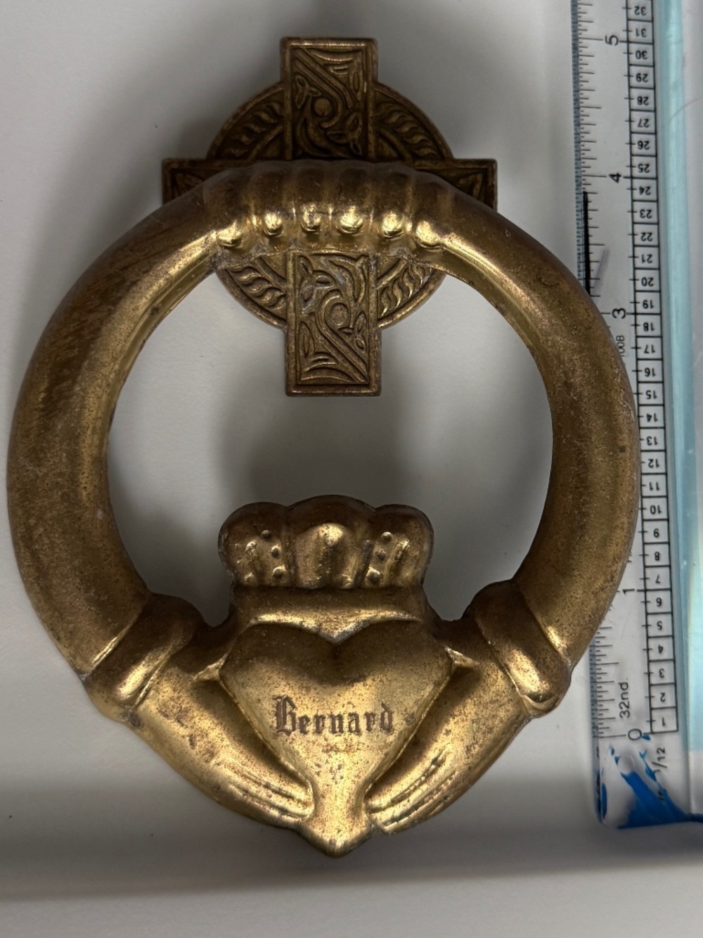 Brass Door Knocker Claddah Hands and Heart Vintage